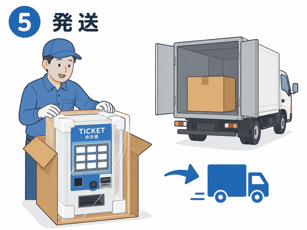 中古品の流れを説明するイラスト・発送編